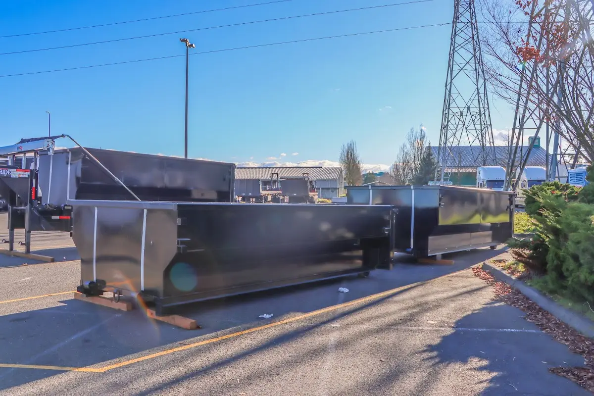 Roll-off dumpster ready for waste disposal at job site for Construction Dumpster Rental in Jacksonville